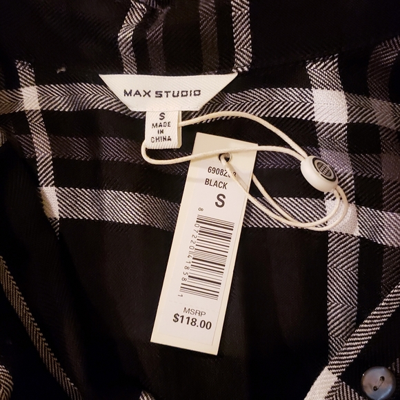 NWT Max Studio Plaid Shirtdress Small - Picture 8 of 8